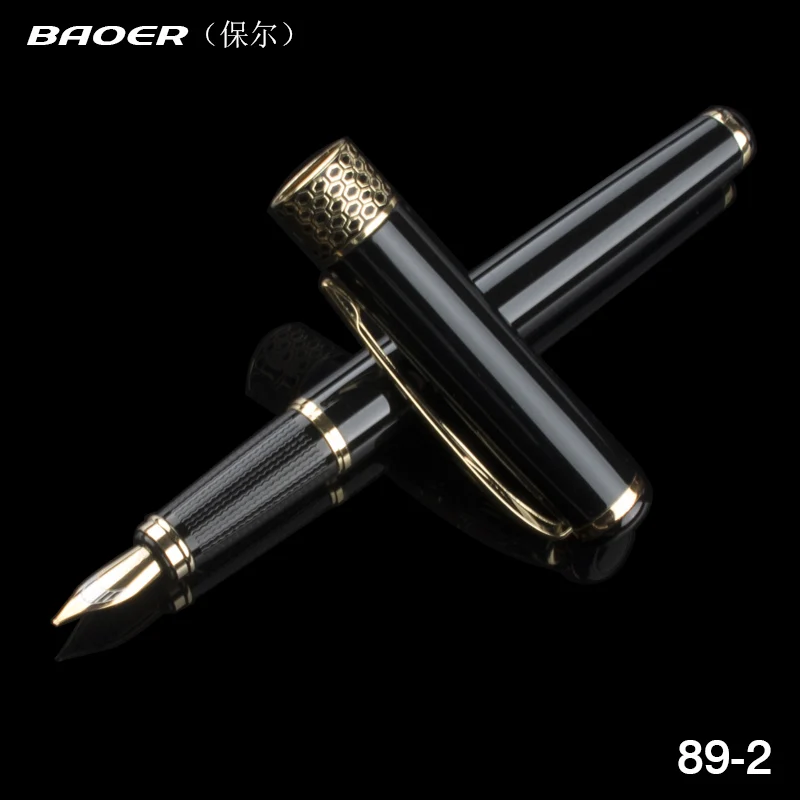 

Baoer 68 0.5mm High quality Fountain pen metal Golden Clip luxury pens Office & School Supplies Writing Metal gift pen