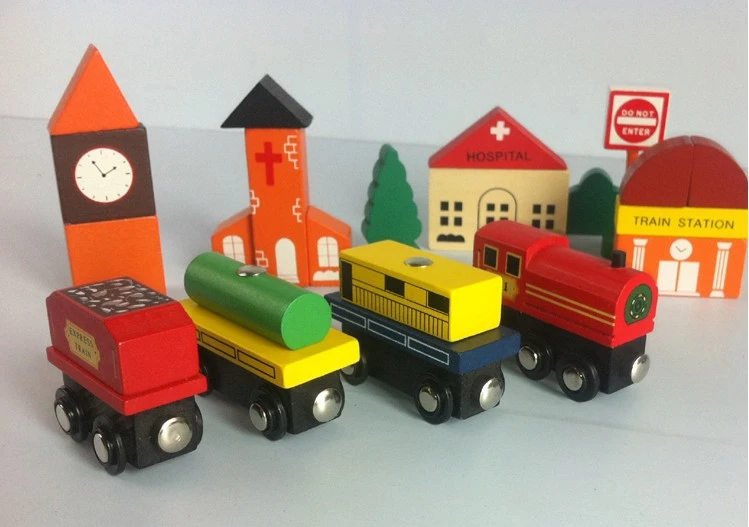 wooden block railroad game