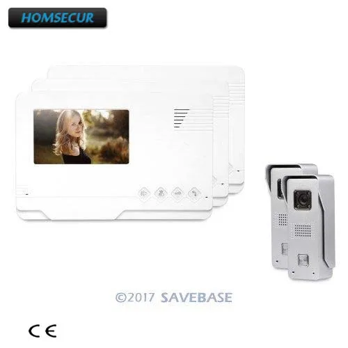 

HOMSECUR 4.3" Video Security Door Phone with One Button Unlock + Outdoor Monitoring for House/ Flat