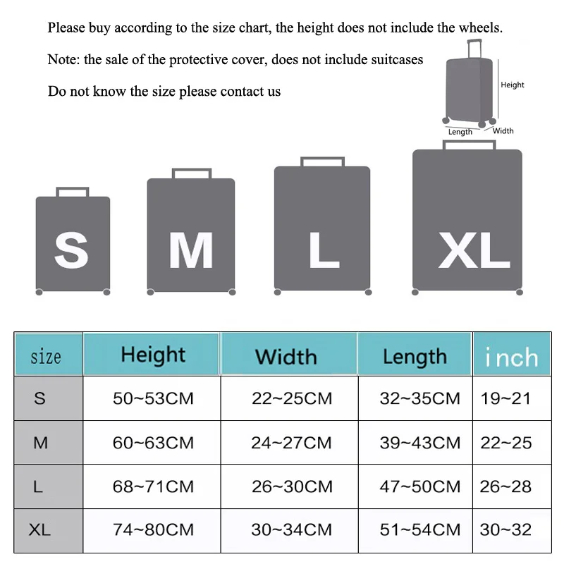 Чехол чехол для путешествий чемодан на колесиках защитный чехол для S/M/L/XL/18-32 дюймов дорожные аксессуары чехол для багажа DX-04