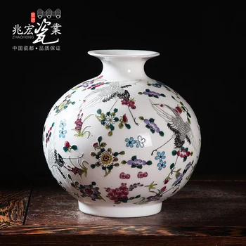

Siu Hong Jingdezhen ceramics arts and crafts room Mini vase ornaments Xianhe luminous pastel pomegranate