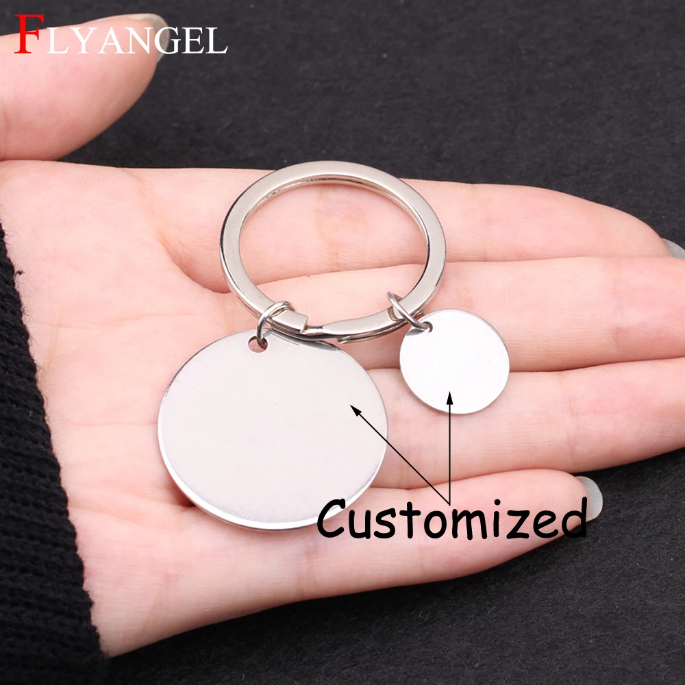 

Custom Keyring Engraved Name,Date,Sentence, Printed Text Customized Gift For Couples Friend Men Women Keychain Fashion Jewelry