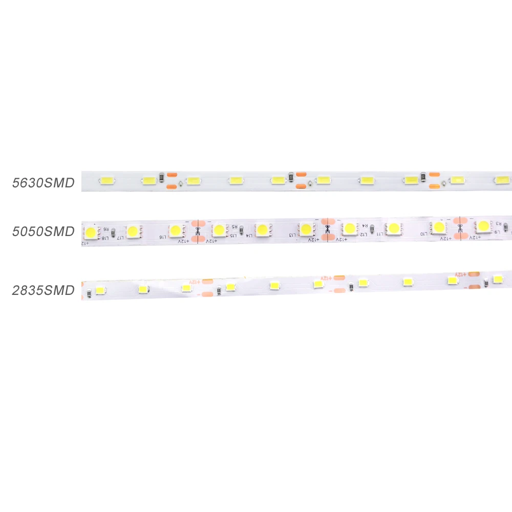 Светодиодная лента RGB 5050, 5630, 2835, не водонепроницаемая, 5 м, 60 светодиодов/м, Светодиодная лента, светильник, DC 12 В, Fita, Светодиодная лента, полоса, неоновая, Bombillas, светодиодная лампа