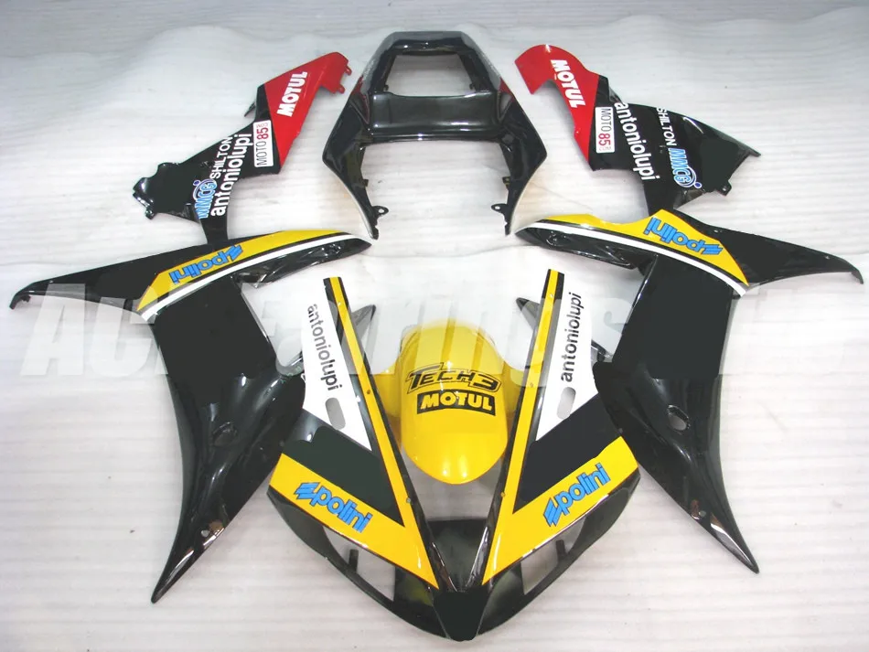 Лидер продаж, YZF1000 R1 02 03 полный набор для Yamaha Yzf R1 2002 2003 Спорт Мотоцикл Обтекатели(литья под давлением) обувь черного, коричневого, желтого цвета