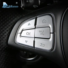 AIRSPEED Автомобильный руль крышки кнопок наклейки украшения для Benz A B C GLC GLE GLS CLA класс CLS аксессуары для автомобиля-Стайлинг