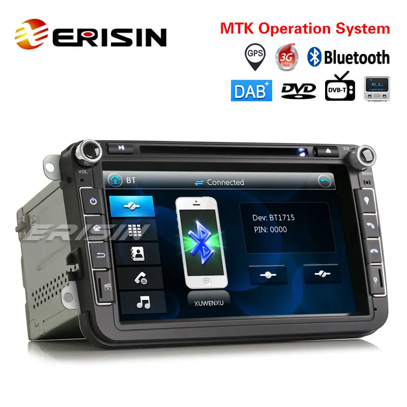 Best 7" Win8 Autoradio Car GPS Navigation 3G DVD DAB+ System for VW Jetta Golf EOS Seat ES8115V 1