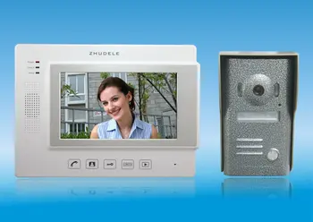 

ZHUDELEHome product 7" luxury color video door phone,CCD camera ,touch screen with SD CARD,nightvision, unlocked phone (1 to 1)