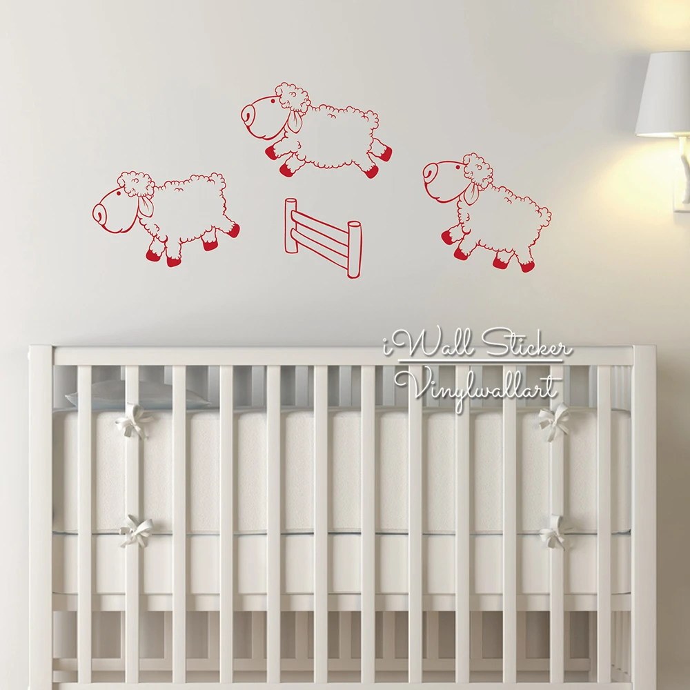 Sheep Nursery Ideas Pictures Remodel And Decor Owls Bicycle Sheep Flowers Wall Sticker For Kids Rooms Cartoon Animals Baby Nursery Decor Stickers