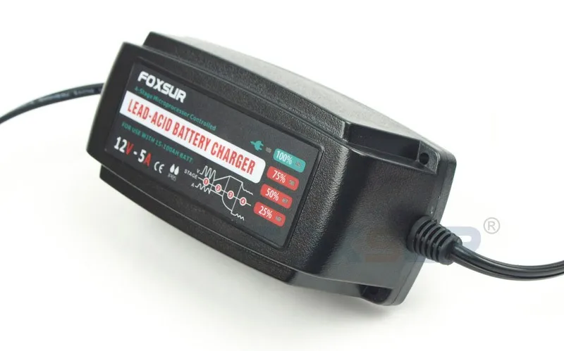 Wholesale original 12V 5A 4-stage smart Lead Acid Battery Charger Car battery charger pulse charge Desulfator100-240V input