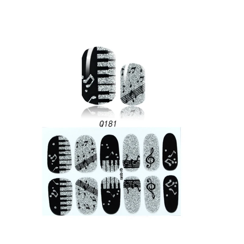 

BlingNail 3pcs 9.4x6cm; Package size: 15x7.5cm Full Cover Nail Art Stickers Musical Note, Glitter Powder Stickers