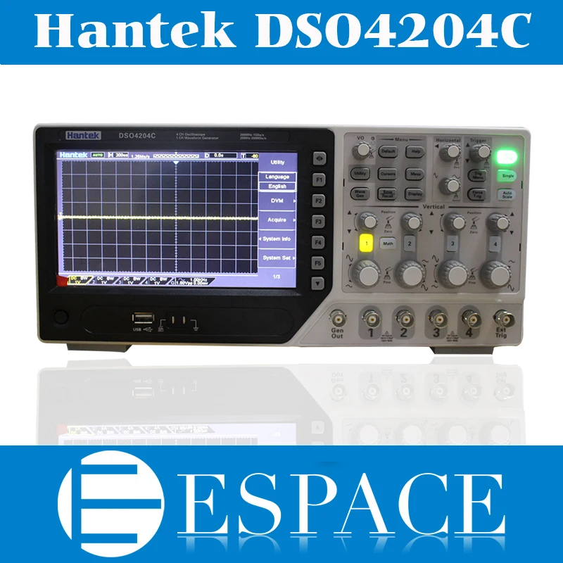 Цифровой осциллограф Hantek DSO4204C 200 МГц 4 канала 1 Гб/с интегрированный