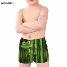 INSTANTARTS прекрасные 3D Животные зеленая лягушка Печать Мальчики Купальники Лето Дыхание эластичные плавки для купания пляжные купальники для детей