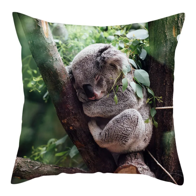 Fuwatacchi HD Koala панда чехол для подушки с животным принтом наволочка из полиэстера для домашнего дивана декоративные подушки