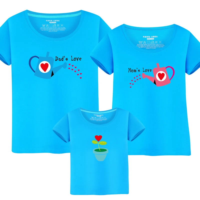 ZSIIBO/футболка для мальчиков и девочек; футболка с единорогом; комплект одежды для всей семьи; мама и дочь; Одинаковая одежда для мамы и папы - Цвет: Lan