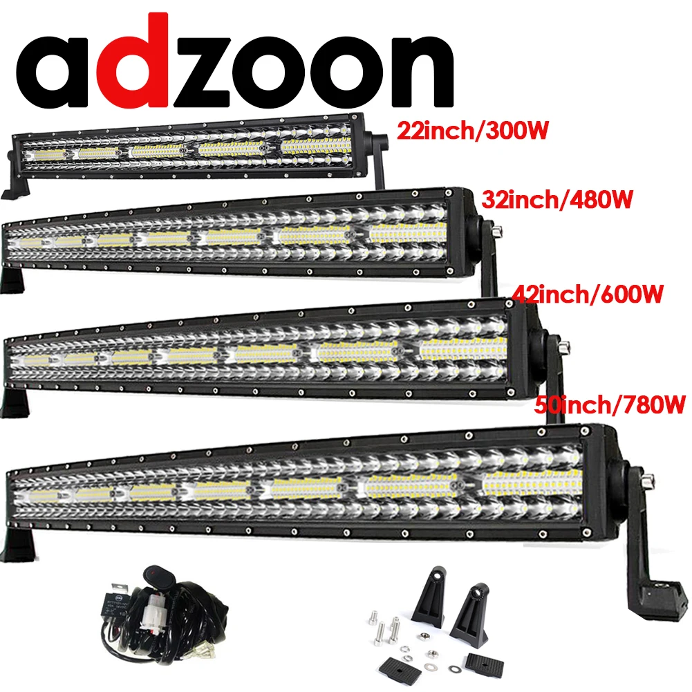 

ADZOON Triple Rows22-50nch LED Bar LED Light Bar for Car Tractor Boat OffRoad Off Road 4WD 4x4 Truck SUV ATV Driving 12V 24V