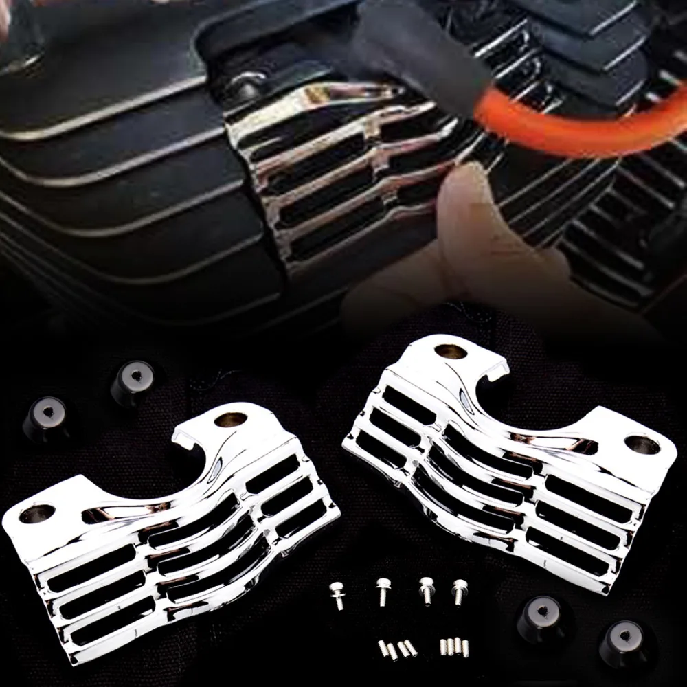 L/R FINNED SLOTTED HEAD BOLT SPARK PLUG COVERS FOR HARLEY TOURING