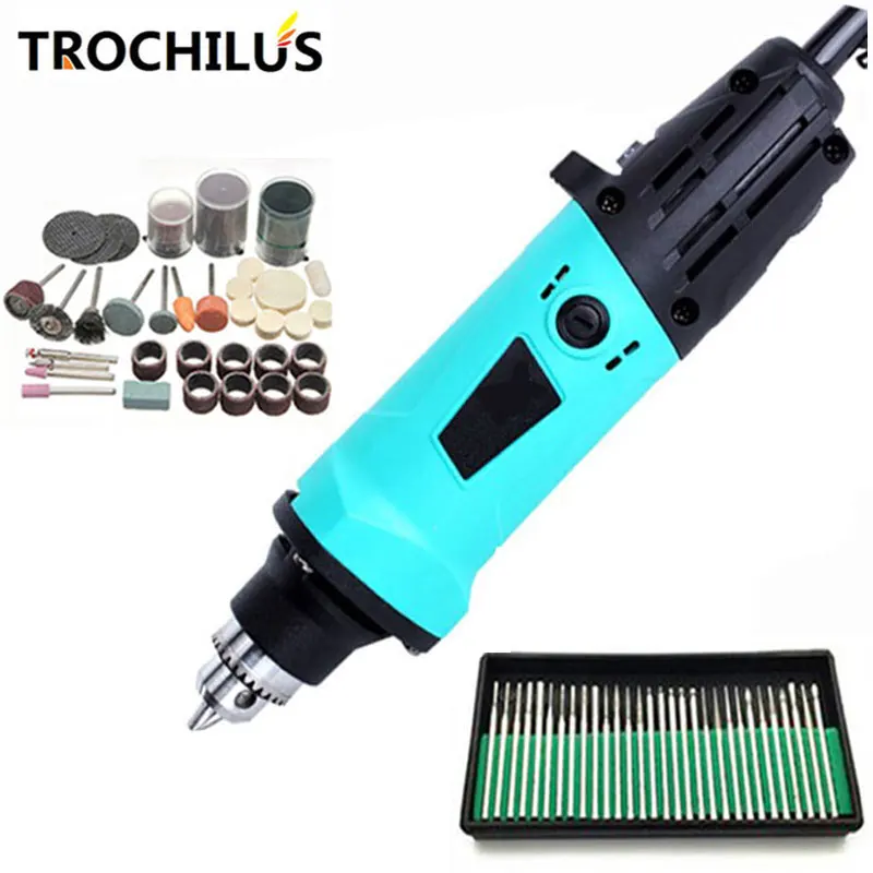 

Trochilus 380W Mini Grinder Rotate Variable Speed Electric Engraver DIY mini drill Creative Power Tools angle grinder Set