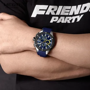 

Megir Watch Men Fashion Sports Quartz Clock Mens Watches Top Brand Luxury Silicone Business Waterproof Watch Relogio Masculino