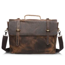 Натуральная кожа гарантированные мужчины вскользь сумка деловая сумка Винтаж сумка портфель