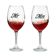 3pcs/set of Mr & Mrs wedding Stickers Removable Art Simple Vinyl Wine glass Kitchen Wall tile Stickers Decoration W390 3pcs set 3d removable room decoration wall stickers
