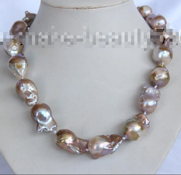 

stunning big 30mm baroque purple keshi reborn freshwater pearl necklace s1875^^^@^Noble style Natural Fine jewe FREE SHIPPING