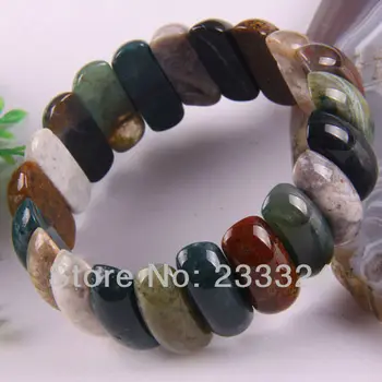 

Free Shipping New without tags Multi-color 10X25X8MM India Onyx Beads Stretch Bracelet 8" 1Pcs RH1228