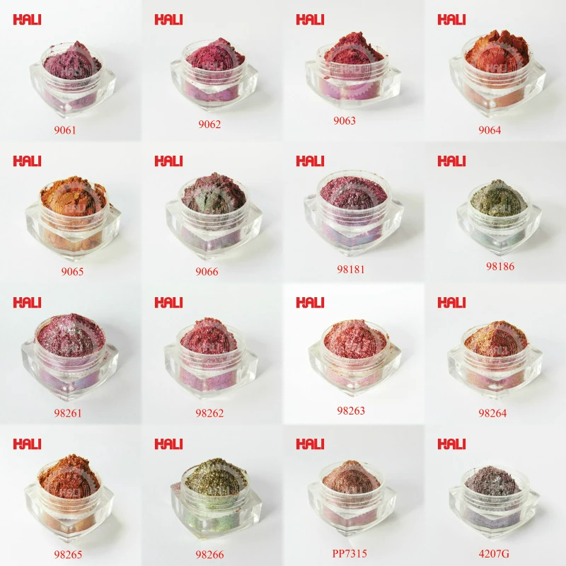 

chameleon pigment,color shift pigment,color flip pigment,color change pigment,item:98261,98262..,12colors for choose,weight:10g.