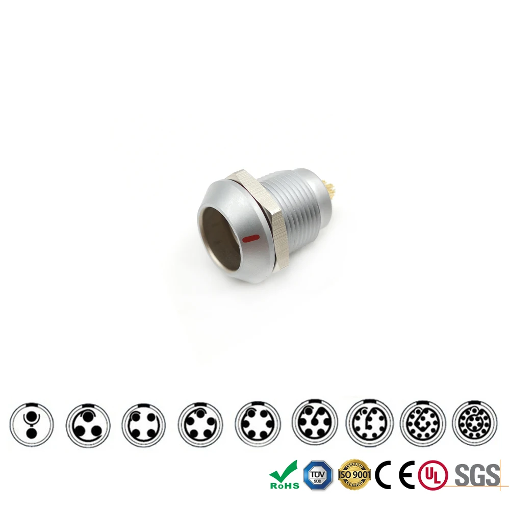 

LEMO EGG 1K 2 3 4 5 6 7 8 10 14 16 Pin Female Socket Waterproof IP68 Connector