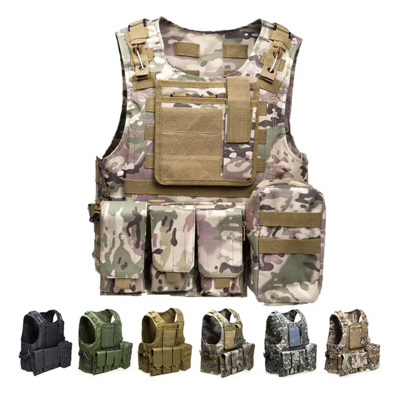 

Military Quick Release Molle Vest Modular CIRAS Tactical Assault Vests Airsoft Combat Vest Includes Mag Pouch & Accessory Bag