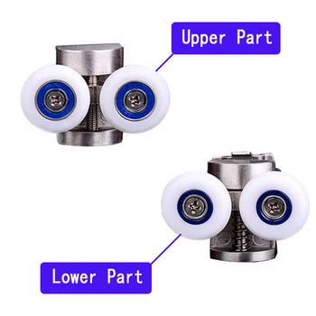 

304 stainless steel spring wheel shower room pulley, glass push-pull hanging wheel, shower room accessories vintage pulley