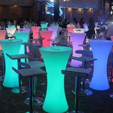 Newest Led Luminous High Table Bar Table Chair Creative Light Furniture Bar Scattered Table Tea Table Stool