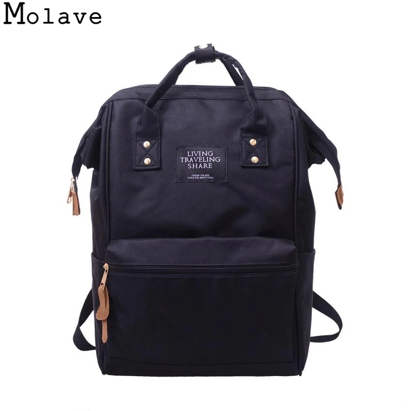 

MOLAVE 2017 backpack Unisex Solid Backpack School Travel Bag Double Shoulder Bag Zipper Bag Mochila Feminina school bags Oct24