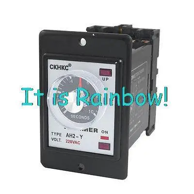 

Free Shipping Rotary Knob DPDT 8 Pins 0-10S 10Sec Timing Time Relay AC 220V AH2-Y w Socket