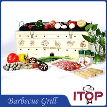 2016 New Wooden BBQ Grill Barbecue Oven Charcoal Kebab Camping Pinic Party Outdoor Tool Durable Easy-cleaning