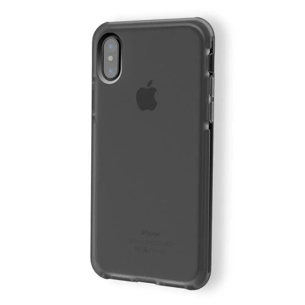 Оригинальная крышка корпуса ля iPhone X эластичные мягкие ТПУ+ гибкие из ТПЭ Гибридный чехол для iPhone противоударный защитный щит - Цвет: Transparent Black