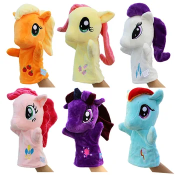 

Hot 1pcs 27cm Anime Hand Puppets For Kids Cute My Little lovely horse Hand Puppets high quality Early Childhood Education Toy