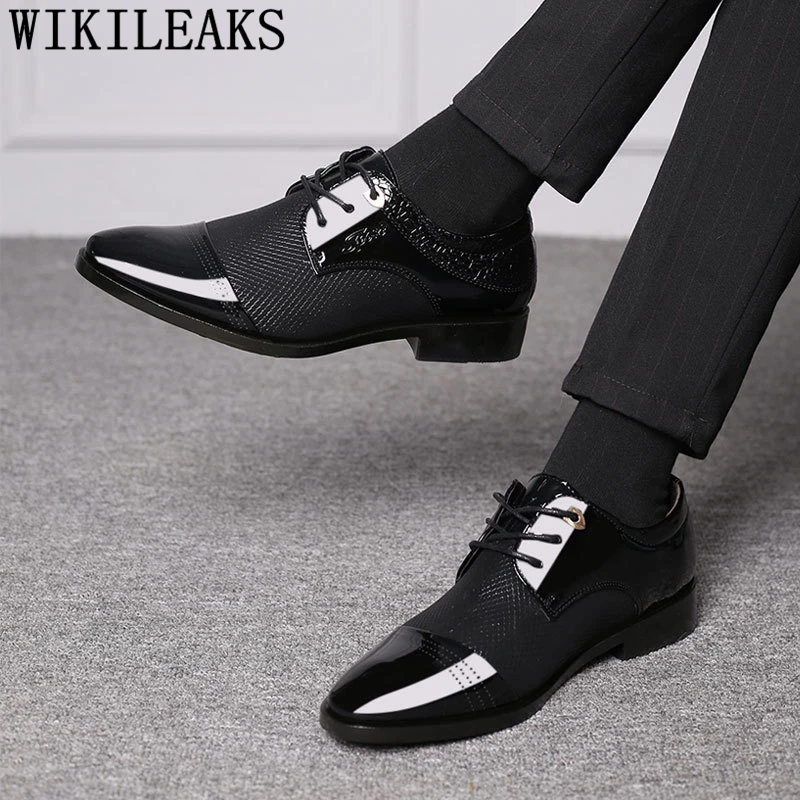 Wedding Shoes Men Elegant Formal Shoes Men Elegant Brand Patent