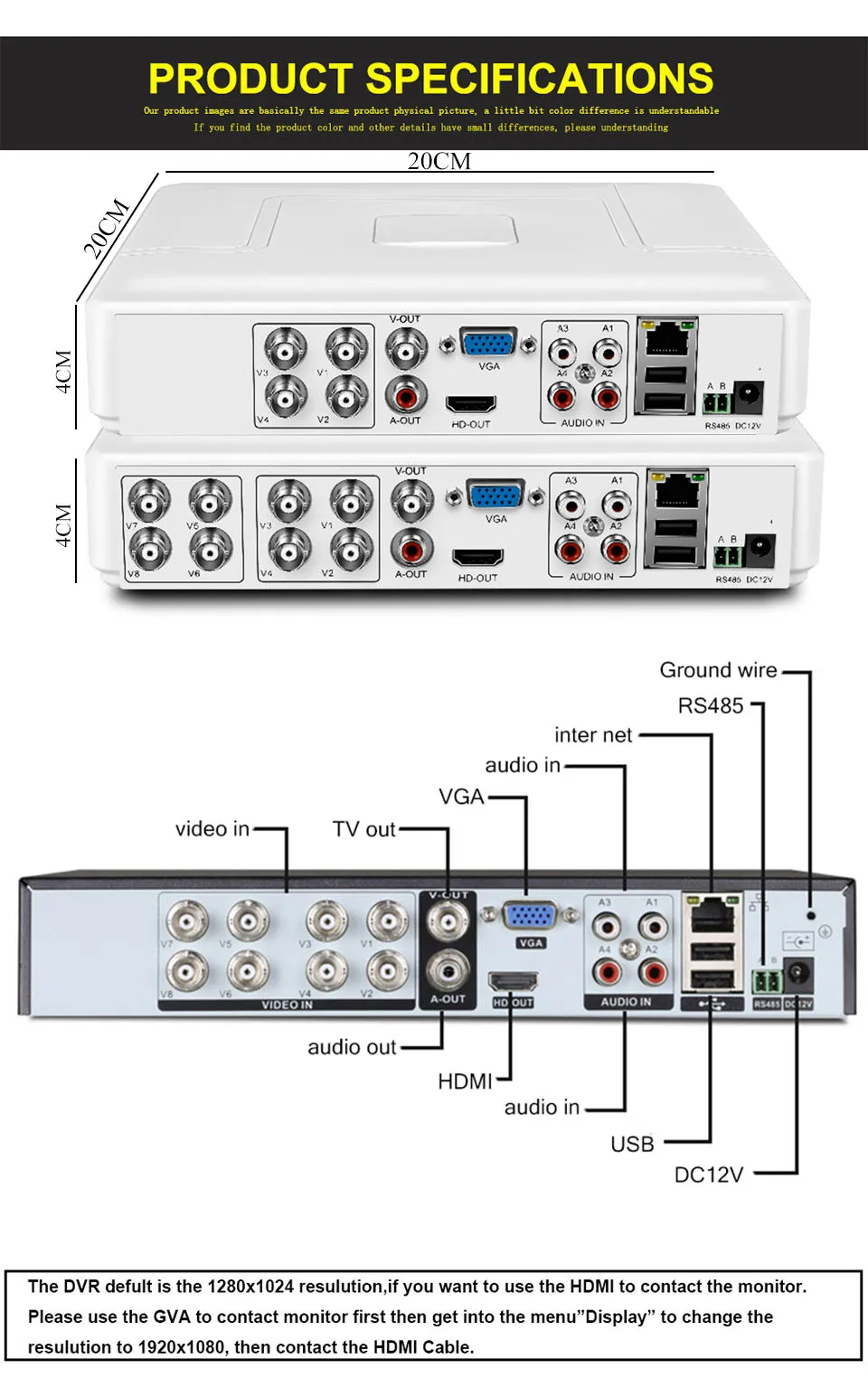 4Ch/8CH AHD DVR 1080N Hybrid 5-в-1(1080P NVR+ 1080N AHD+ 960H аналоговый+ TVI+ CVI) по сканированию qr-кода удаленного просмотра домашней безопасности Системы