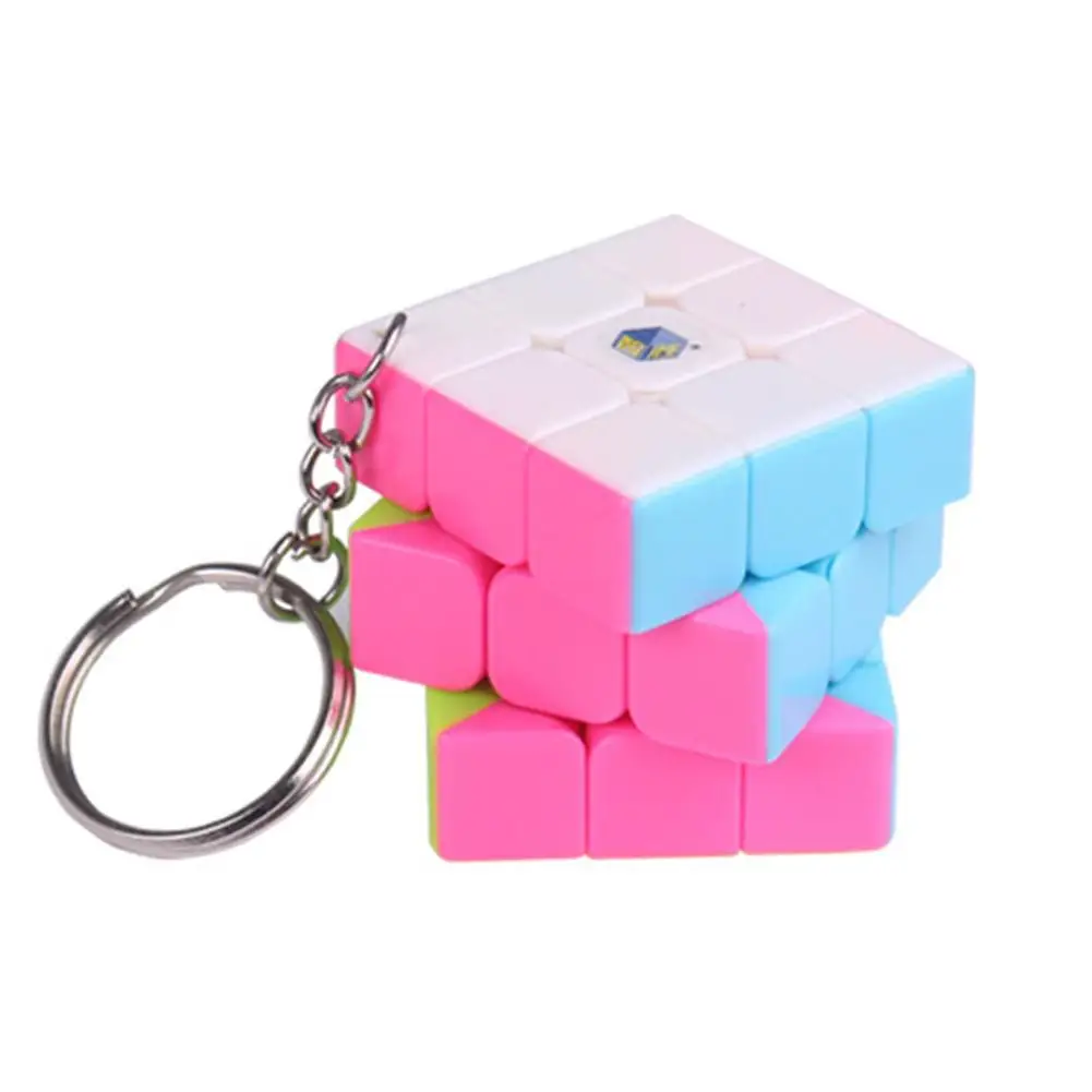 Creative Mini Magic Cube Keychain Colorful Stickerless Speed Cube Pendants zk25in Magic Cubes