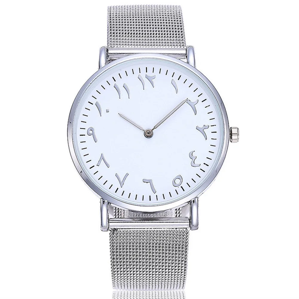 casual quartz stainless steel band marble strap watch analog wrist watch