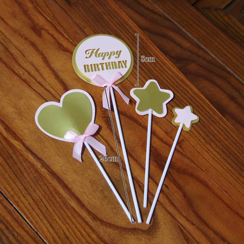 4pcs-Happy-Birthday-Cake-Topper-Pink-Gold-Silver-Heart-Paper-Cupcake-Topper-For-Girls-Birthday-Party (2)