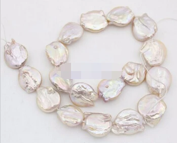 wan 00660 15&quot long 20mm-23mm natural lilac baroque keshi Coin pearl stone loose beads | Украшения и аксессуары