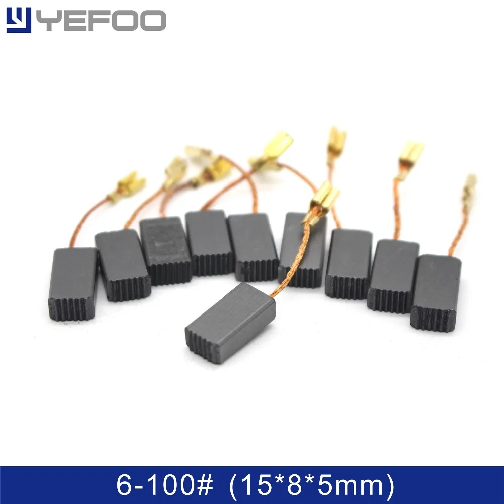 YEFOO 2PCS/5PCS/10PCS 15*8*5mm Repair Parts 6-100# GWS6-100 Electric Motor Carbon Brushes for Generic BOSCH Markita power | Инструменты