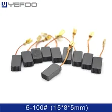 YEFOO 2PCS/5PCS/10PCS 15*8*5mm Repair Parts 6-100# GWS6-100 Electric Motor Carbon Brushes for Generic BOSCH Markita power