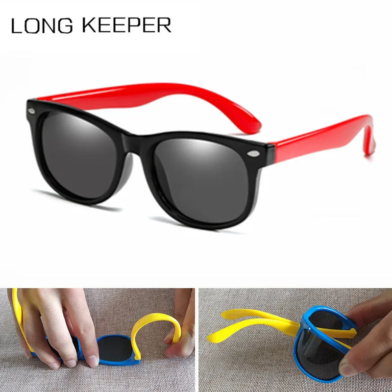 

2019 New Kids Silica Soft Sunglasses Polarizing Square Boys and Girls Brand Eyeglasses Infant UV400 Breakproof Sunglasses