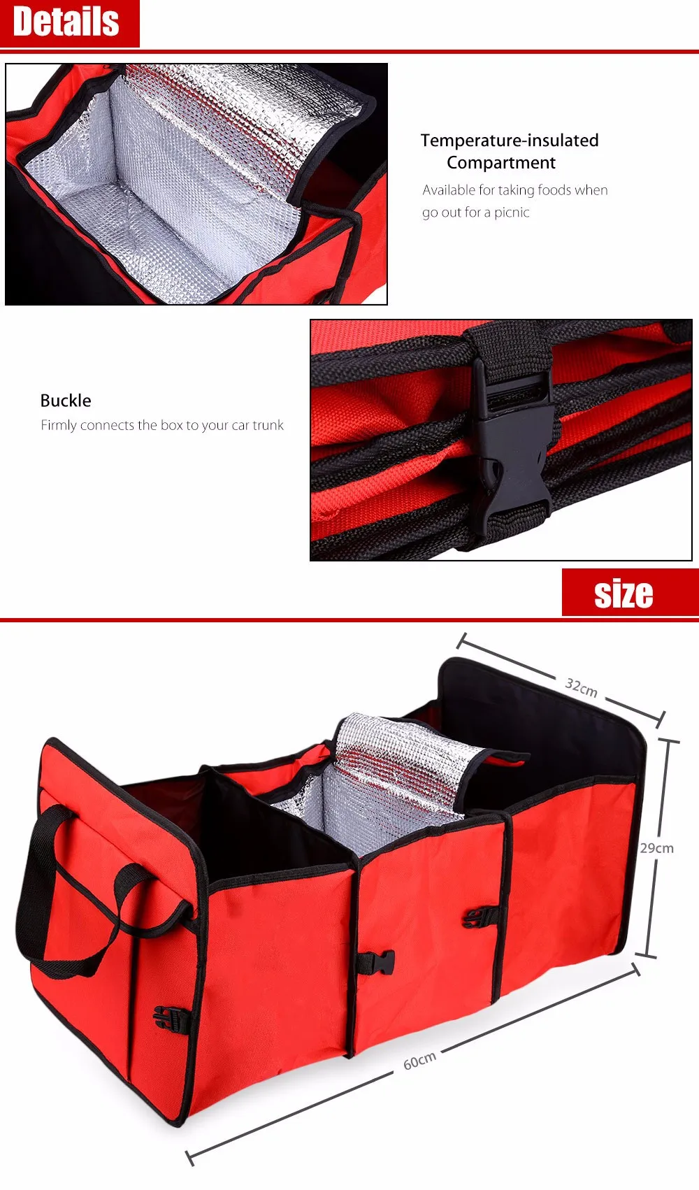 Promotion!!Car trunk storage bag Oxford Cloth folding truck storage box Car Trunk Tidy Bag Organizer Storage Box with cooler bag7