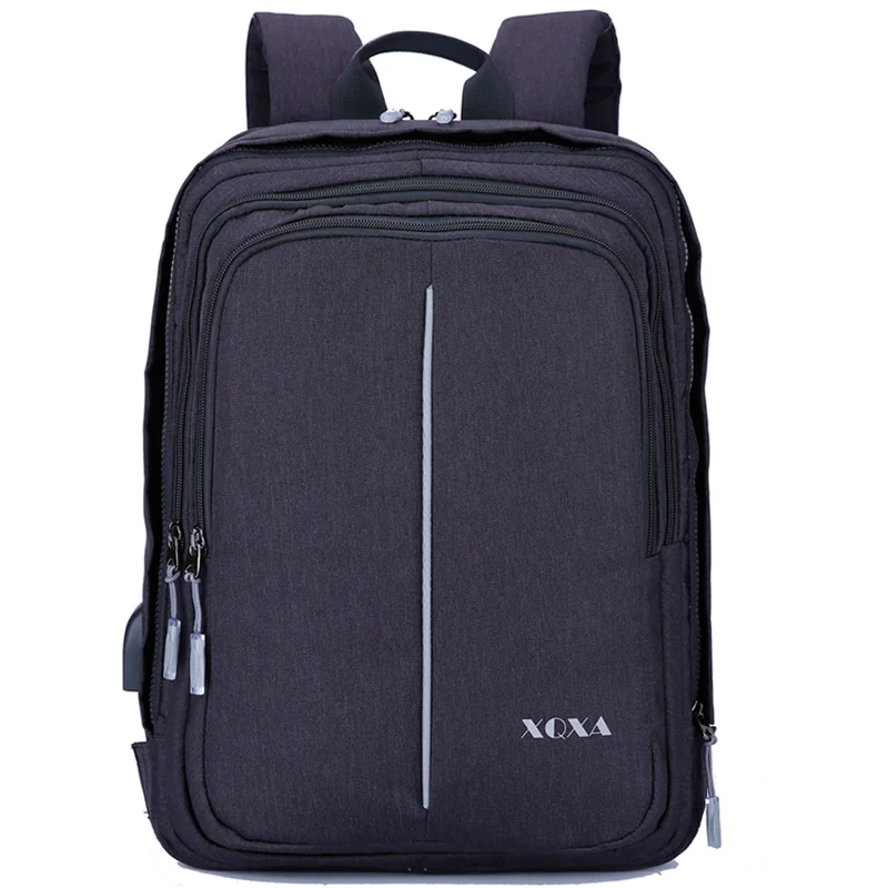 XQXA Противоугонный рюкзак с usb зарядным портом и наушниками Prot 15,6-17,3 дюймов ноутбук мужской рюкзак 8608 8609 основа - Цвет: E Black
