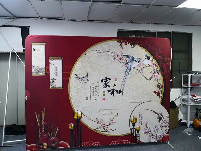

Free Shipping Pop Up Display Portable Advertising Display Wall 3x4 Fabric backdrop wall company logo backdrop printing one side