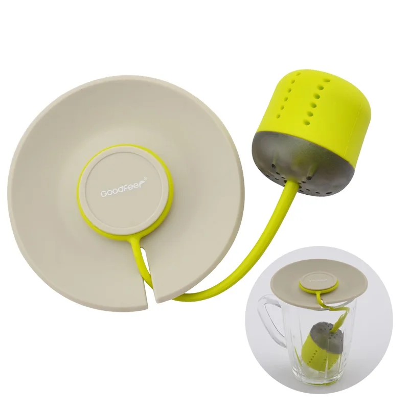 

Silicone Green Tea Ball Infuser Loose Leaf Strainer With Lid Herbal Filter Tea Infuser for Drinking Coffee Tea Tools Accessories