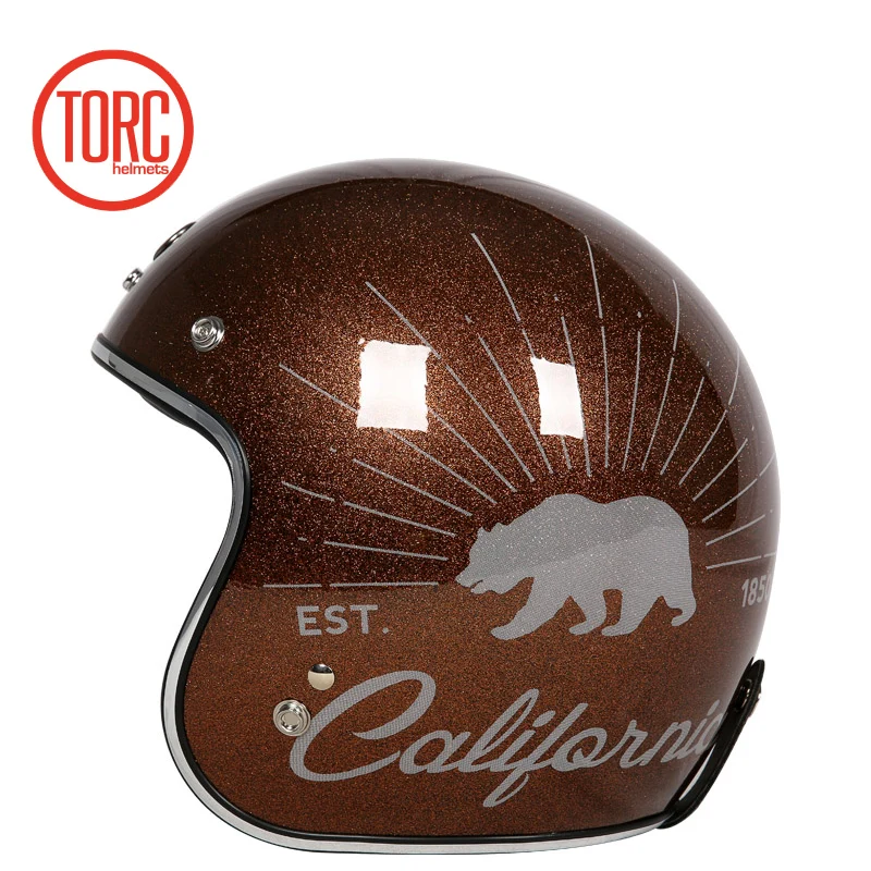 TORC T50, винтажный мотоциклетный шлем, 3/4, с открытым лицом, реактивный, ретро, мото шлемы, vespa стиль, мото Байкер, lucky 13 torc v537 route 66 DOT - Цвет: 7
